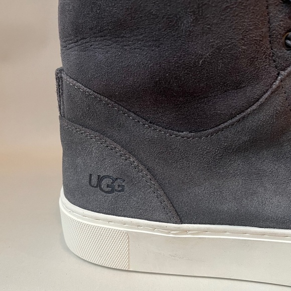 NEW UGG Beven Genuine Shearling High Top Gray Winter Fur Sheepskin Sneaker Shoes - Picture 7 of 12